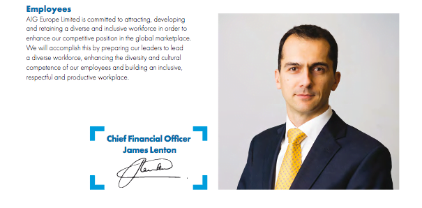Financial Officer's portrait in the annual report - at the end of his statement