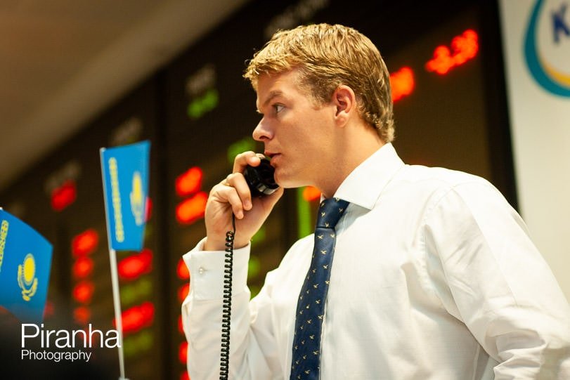 London photographer - coverage of company's flotation at bank's offices.