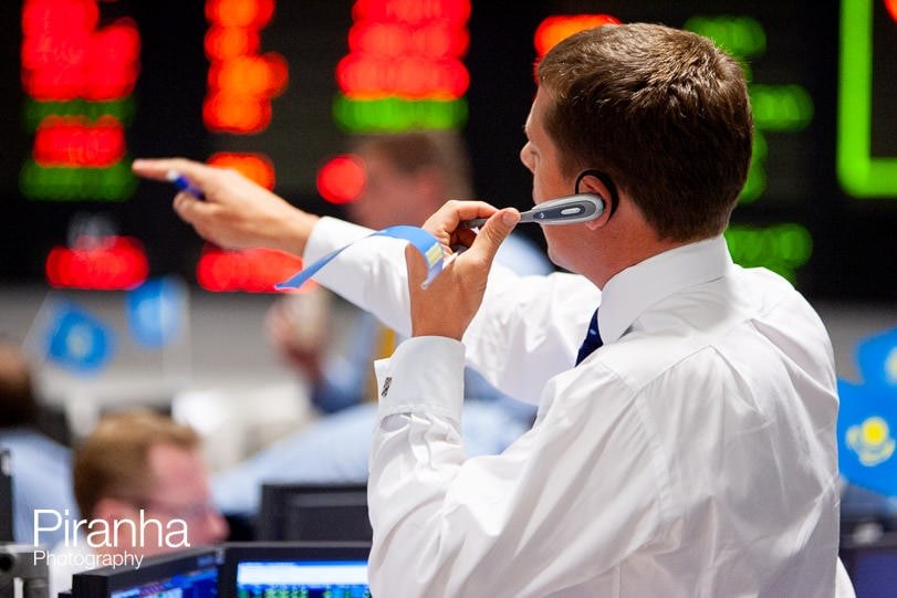 London photographer - coverage of IPO at bank's offices.