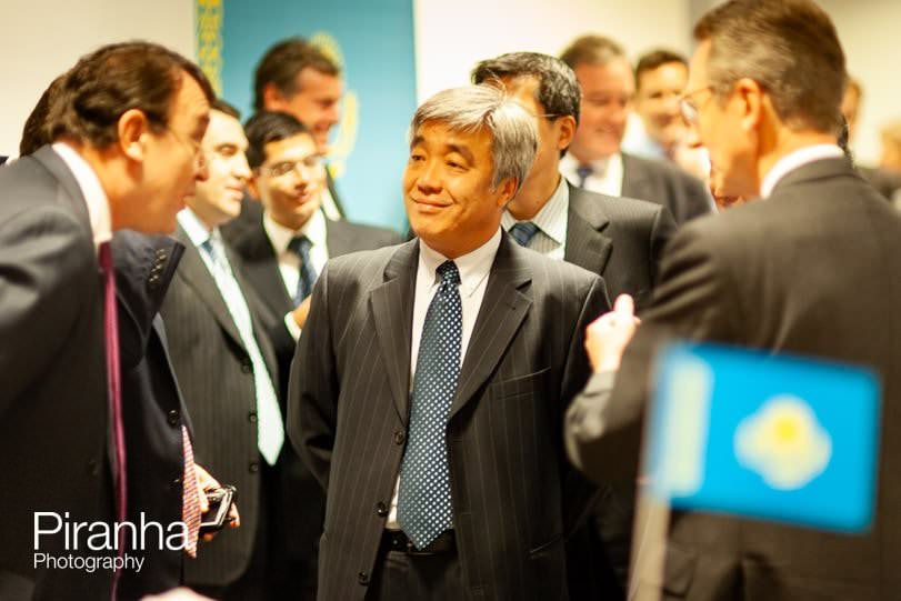 London photographer - coverage of company's flotation at bank's offices.