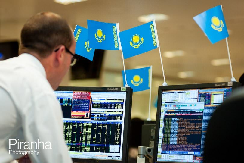 London photographer - coverage of company's flotation at bank's offices.