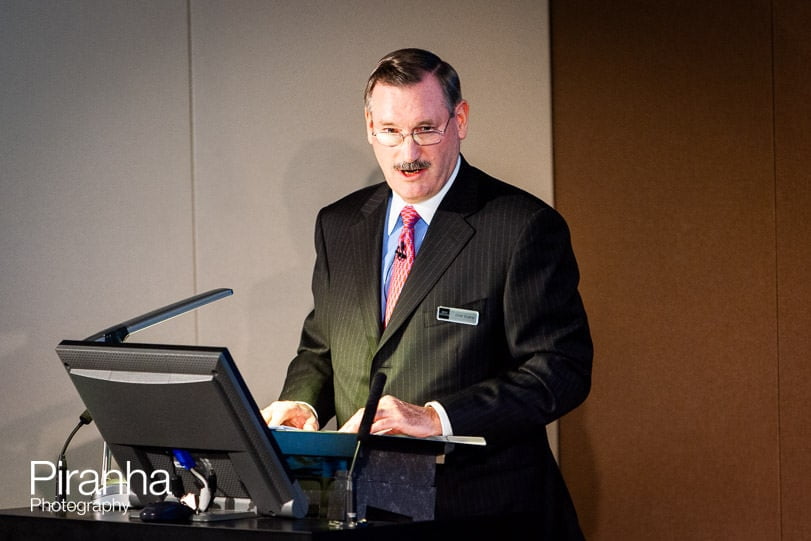 Director photographed by Piranha at results meeting in London for PR company