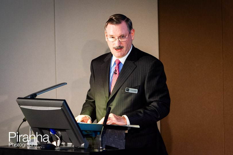 Director photographed by Piranha at results meeting in London for PR company