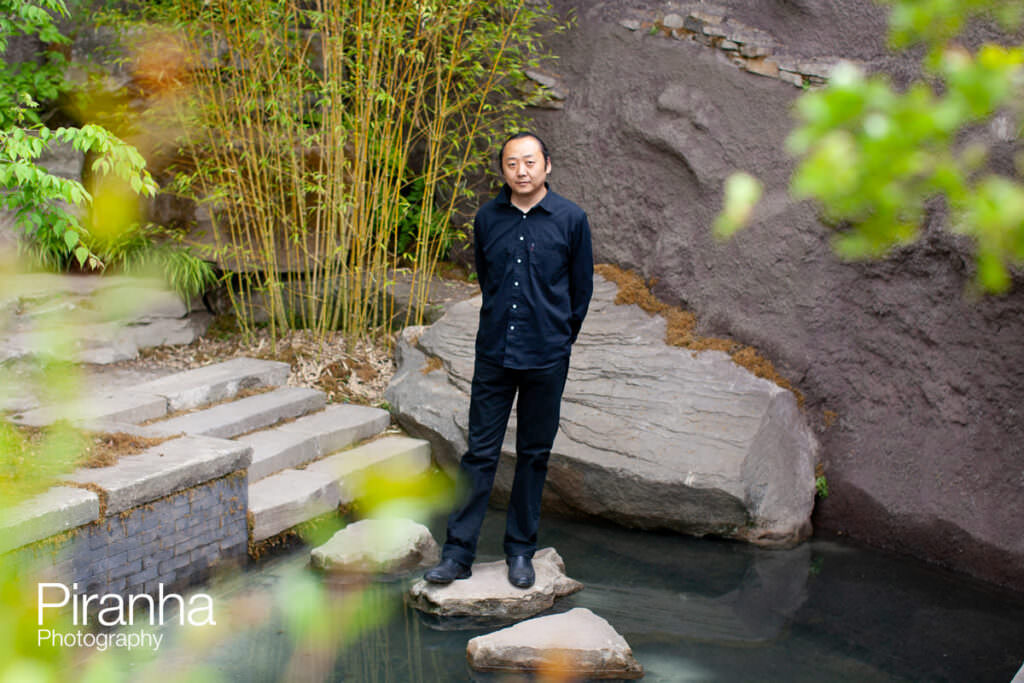 Professional photography of competitor in their garden at RHS Chelsea Flower Show, London