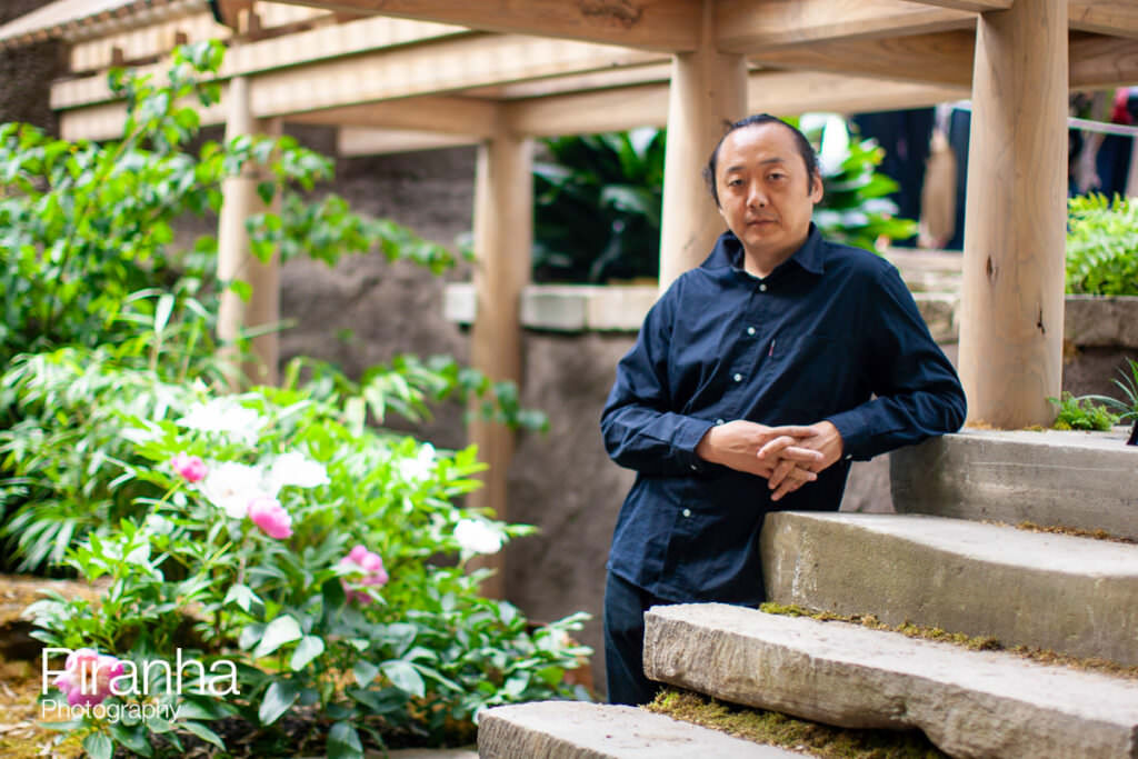 competitor in their garden at RHS Chelsea Flower Show, London