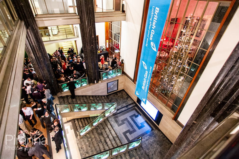Venue photography of room setups for the Royal Institute of British Architects - RIBA 13 Room set up photograph for RIBA in central London for possible client events - British Gas evening