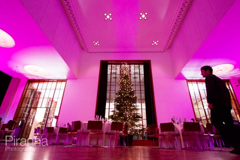 Room set up photograph for RIBA in central London for possible client events - christmas tree setup