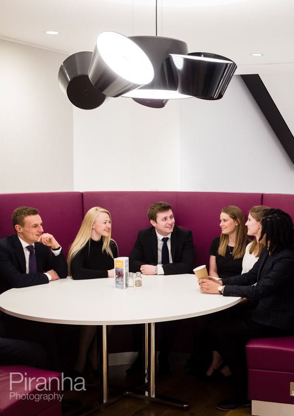 Photography at law firm for graduate recruitment brochure - meeting together