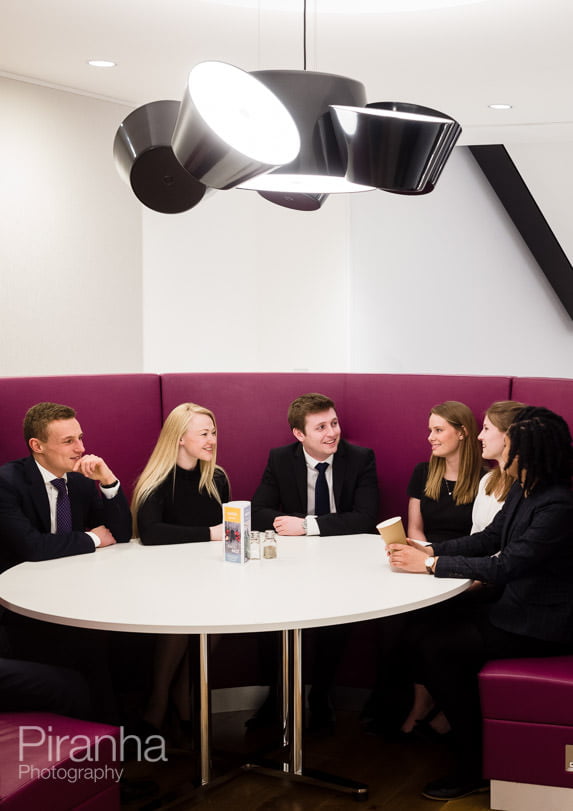 Photography of Trainee Solicitors for Travers Smith at their London Offices 9 Photography at law firm for graduate recruitment brochure - meeting together