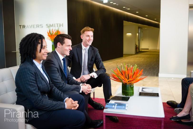 Photography at law firm for graduate recruitment brochure - reception area
