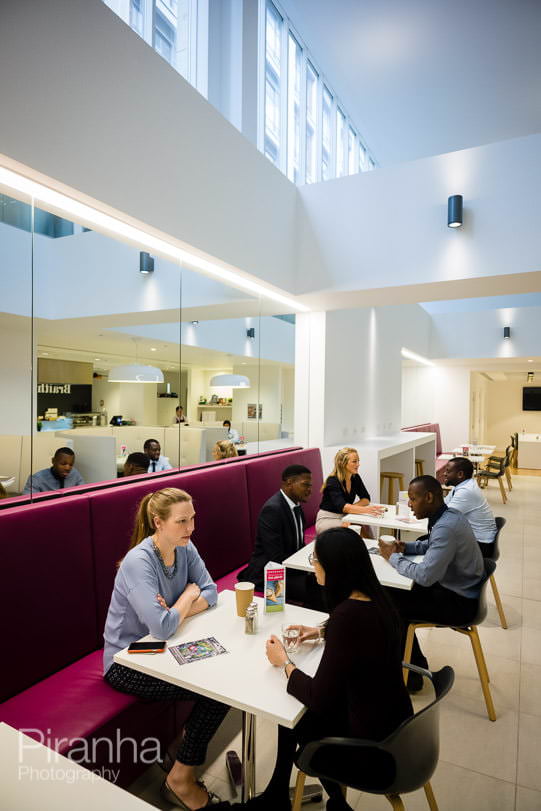 Photography at law firm for graduate recruitment brochure - canteen