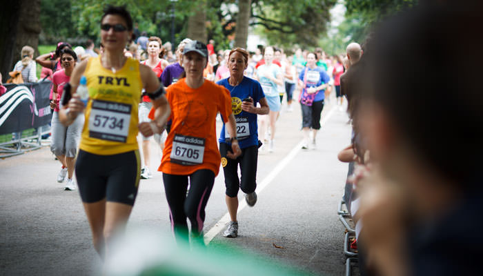 Photography of run in Hyde Park London for Jeans for Genes