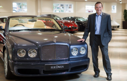 HR Owen Chief Executive photographed in London car showroom
