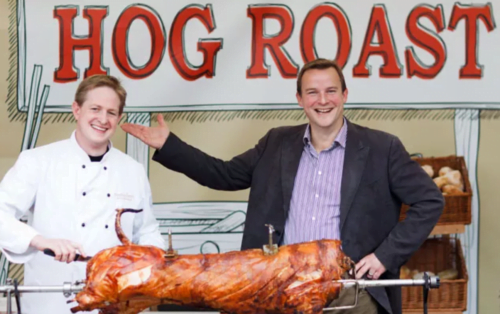 Garden party photography in London with Hog roast