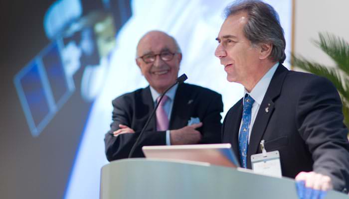 Avanti Photograph of speaker during launch during Party in London