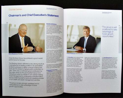 Annual Report Close Brothers - All Photography by Piranha