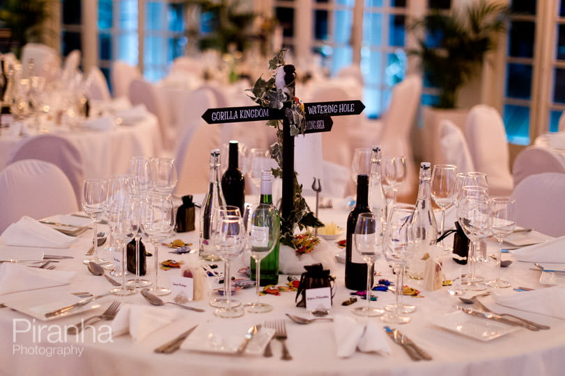 Party photography at London Zoo - table set up