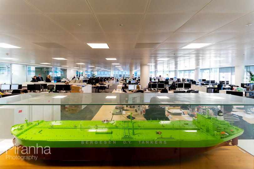 Office photography for London insurance company showing layout