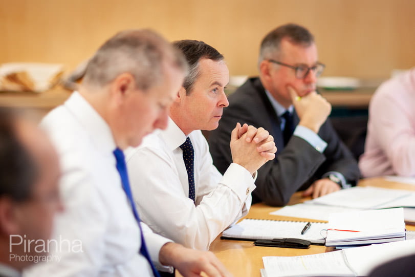 Board photography in working meeting for FTSE100 company