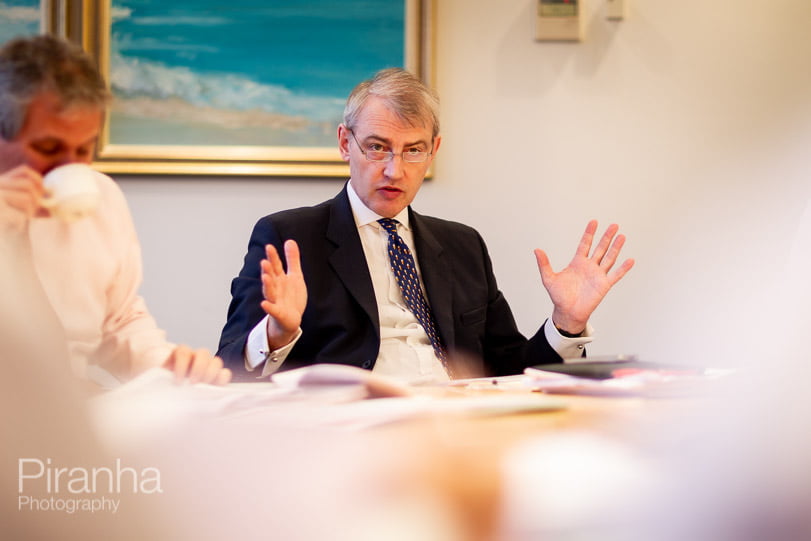 Board photography in working meeting for FTSE100 company