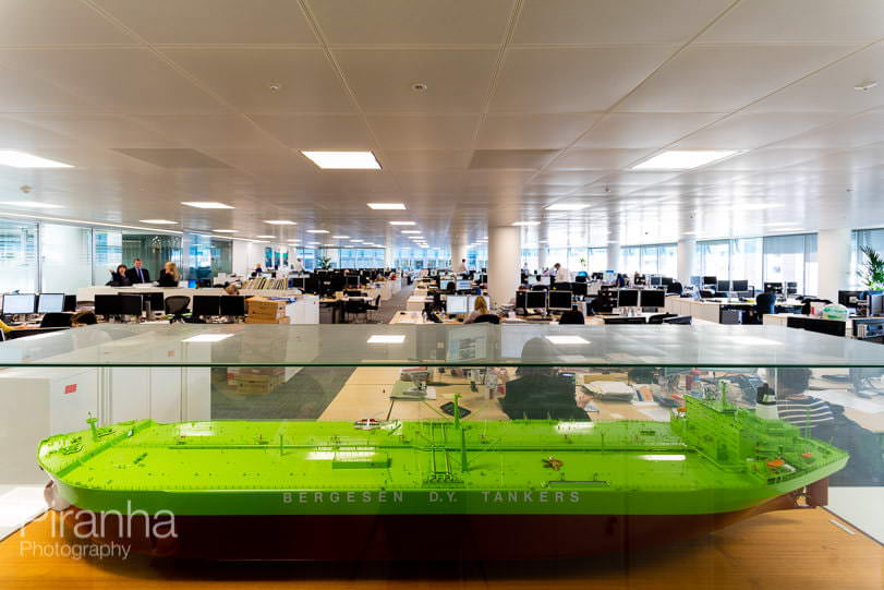 Office photography for London insurance company showing layout