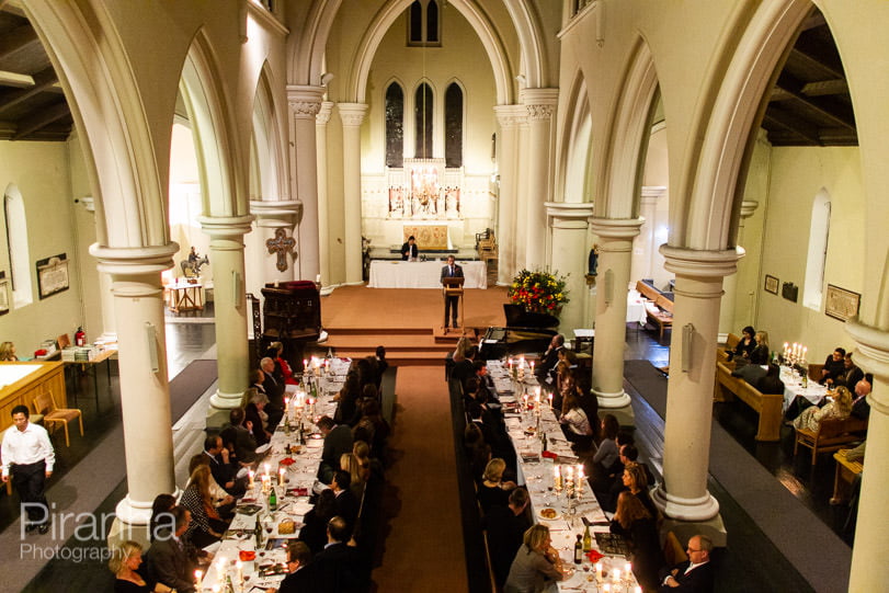 Interior photography during charity event at St John's Church in London