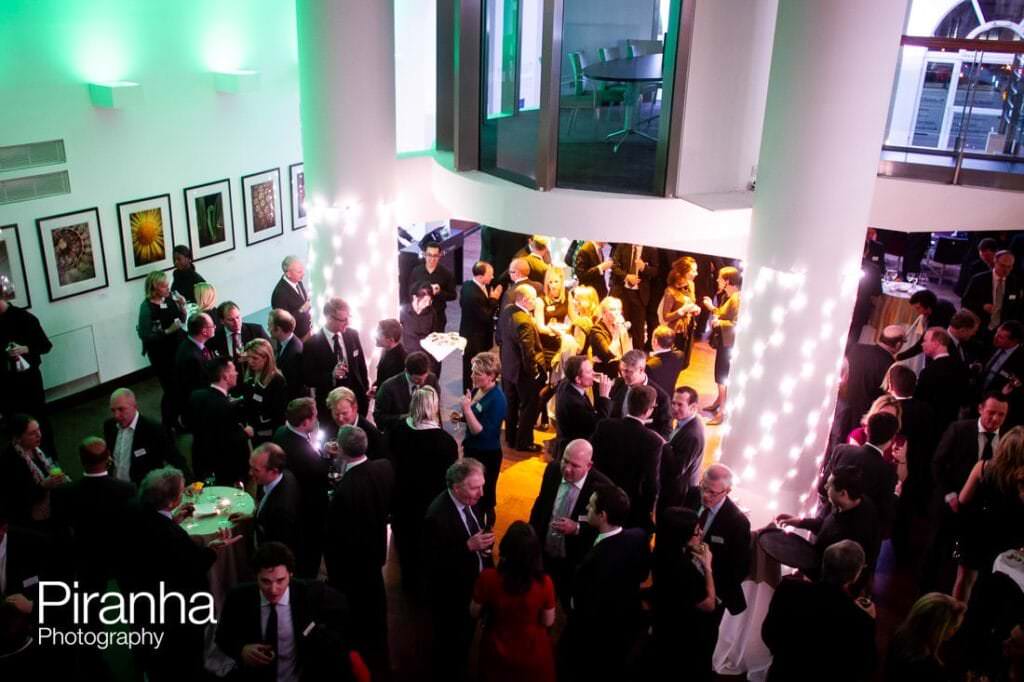 Christmas party photographer London venue - group photographed from above