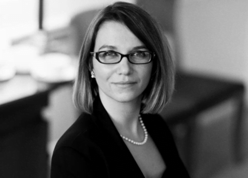 Black and white portrait photograph