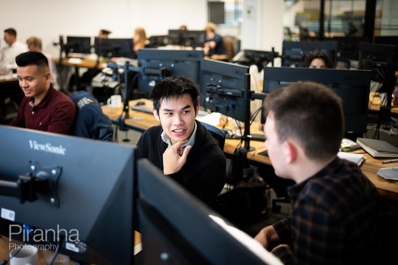 Staff at work in London offices photographed by Piranha Photography