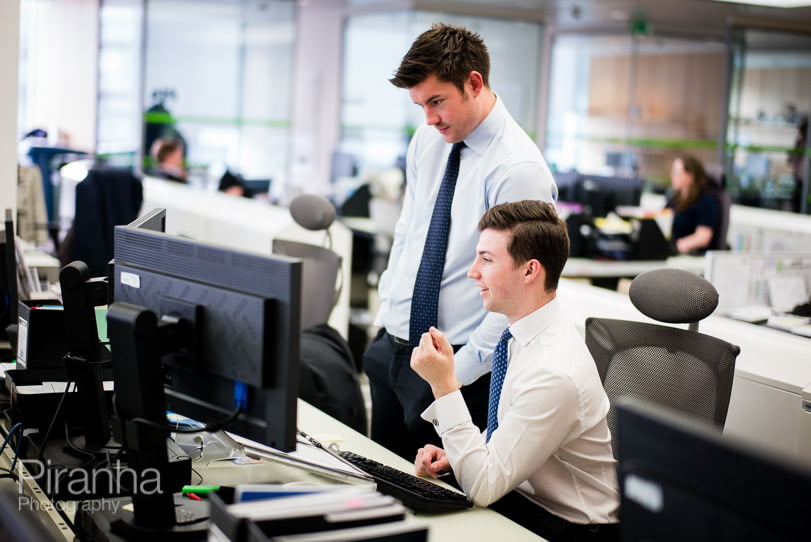 Team and Office Photography for Leading Private Equity Company 6 Staff discussing in London office