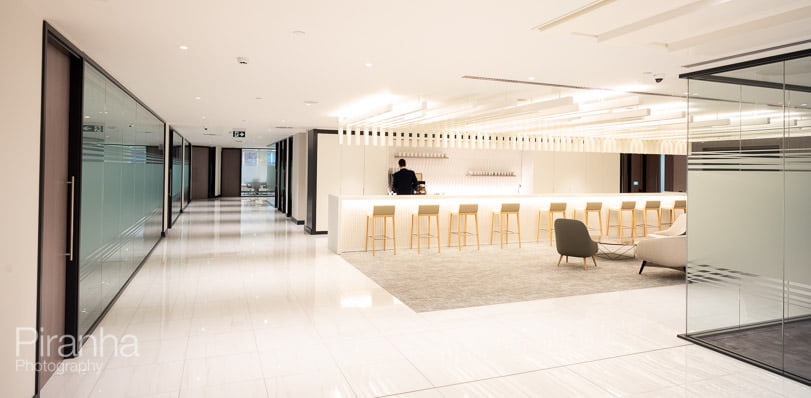 Reception area photography in PE company offices in London