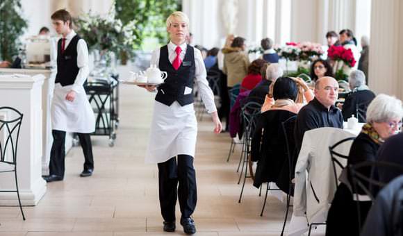 Kensington Palace Photograph of catering company waitress for new brochure
