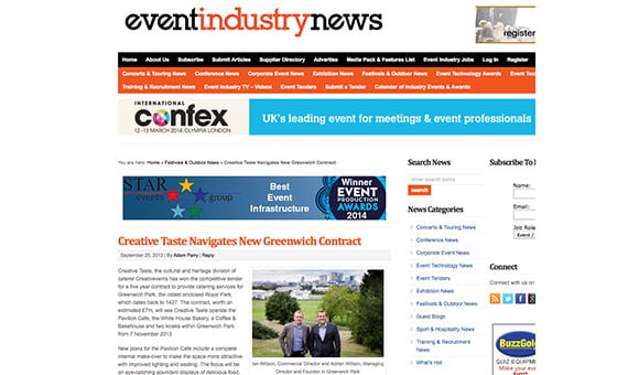 Contract Win for Creative Events in Greenwich - Photographs for Press 2 event-industry-news