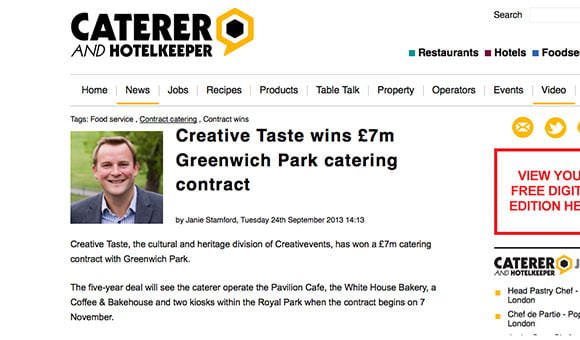 PR Photograph Greenwich Contract Win