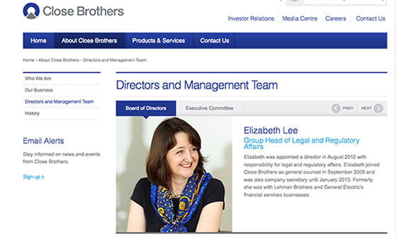 Close Brothers Bank - Website Photography by Piranha