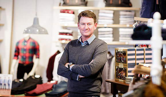 Board member photographed in Jack Wills store in Soho, London