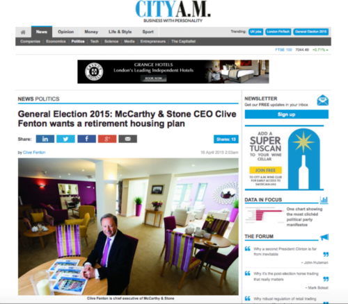 Press article with photography by Piranha taken on location of Chairman and CEO