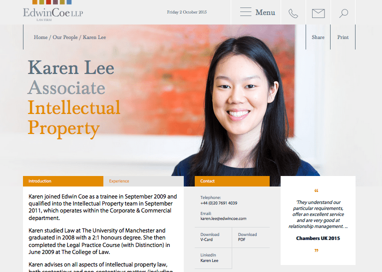 Portrait photograph of lawyer on new website.