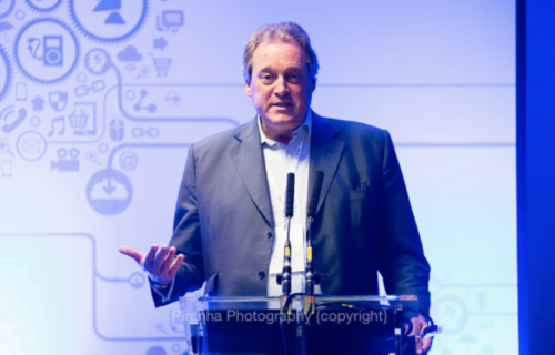 Photography of speeker at conference in Amsterdam