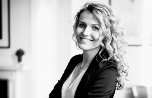 Black and white portrait taken in London offices