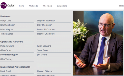 Profile shot on private equity company website