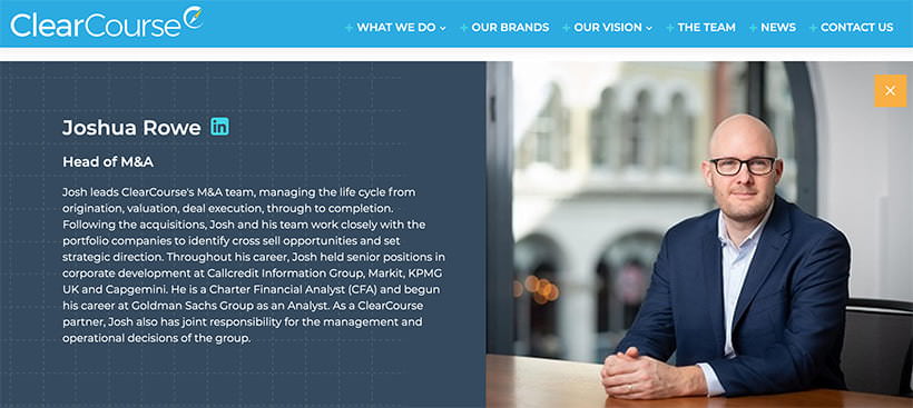 New portrait photography in use on website pages