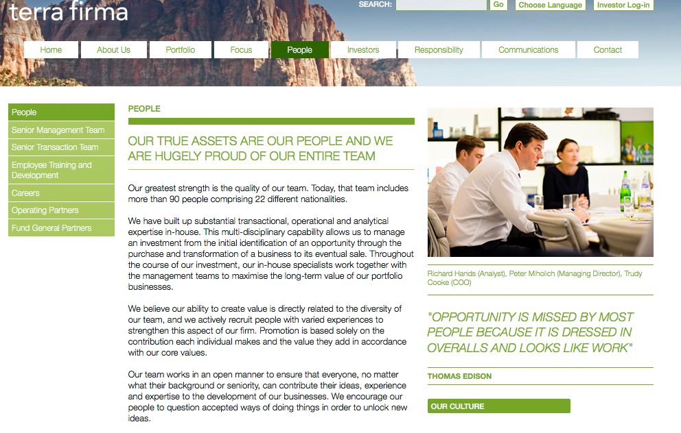 Meeting photograph in Terra Firma's offices 