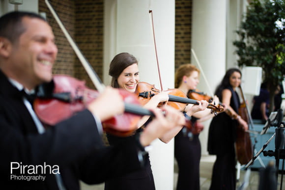 Charity Event at Hurlingham Club in Fulham with HRH Princess Anne 3 Violinists playing at Charity Event in London - Photography