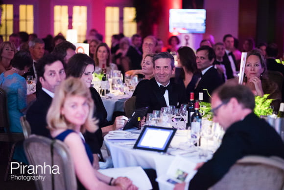 Guests having dinner at London event