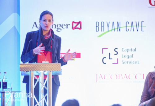 Photography of speaker at Luxury Law Summit in London