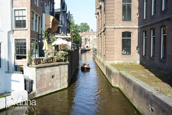 Boat on Canal in Amsterdam
