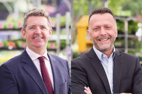 Directors photographed in Garden centre