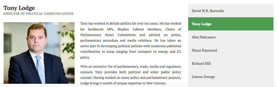 Executive - photograph on website taken in London offices