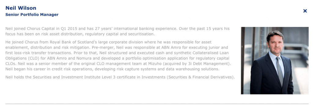 Portfolio manager head shot on website in colour